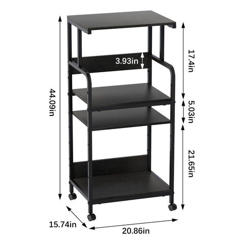 4-Tier Printer Stand, Large Printer Table on Wheels, Movable Printer Stand