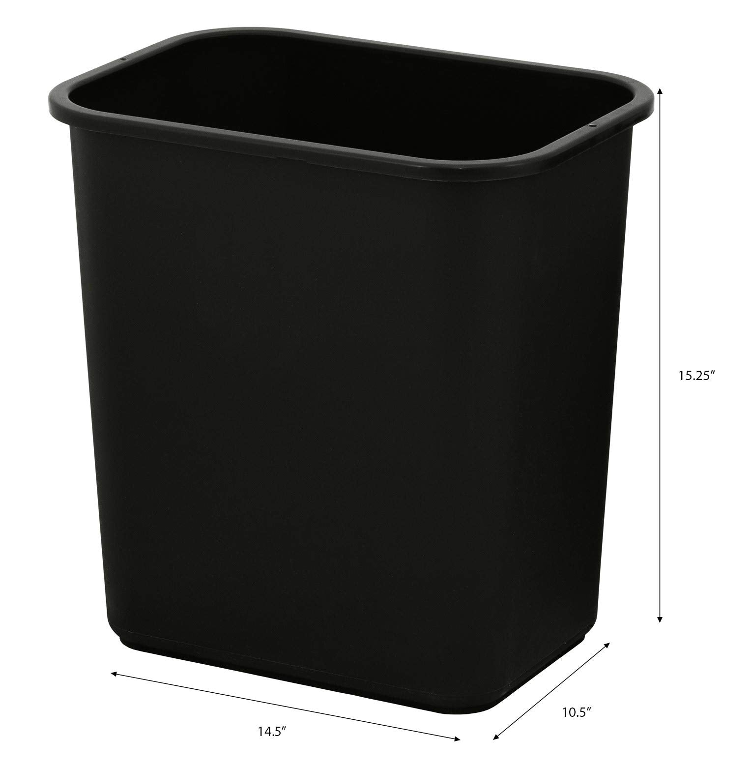 United Solutions 7 Gallon / 28 Quart Space Saving Trash Wastebasket, Fits Under Desk and Small, Narrow Spaces in Commercial, Kitchen, Home Office