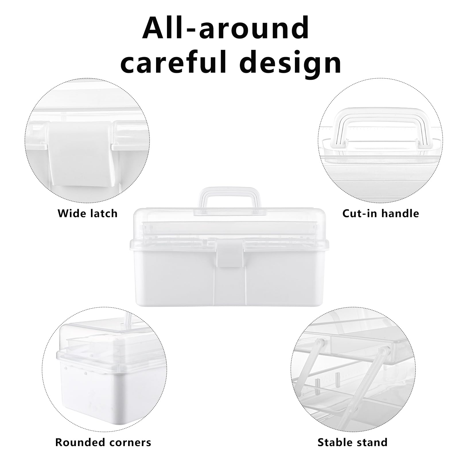 ASelected 3 Layer Craft Storage Box 3 Layers Plastic Cantilever Craft Medicine Organizer Tools Cosmetic Pens Sewing For Medicine, Tools