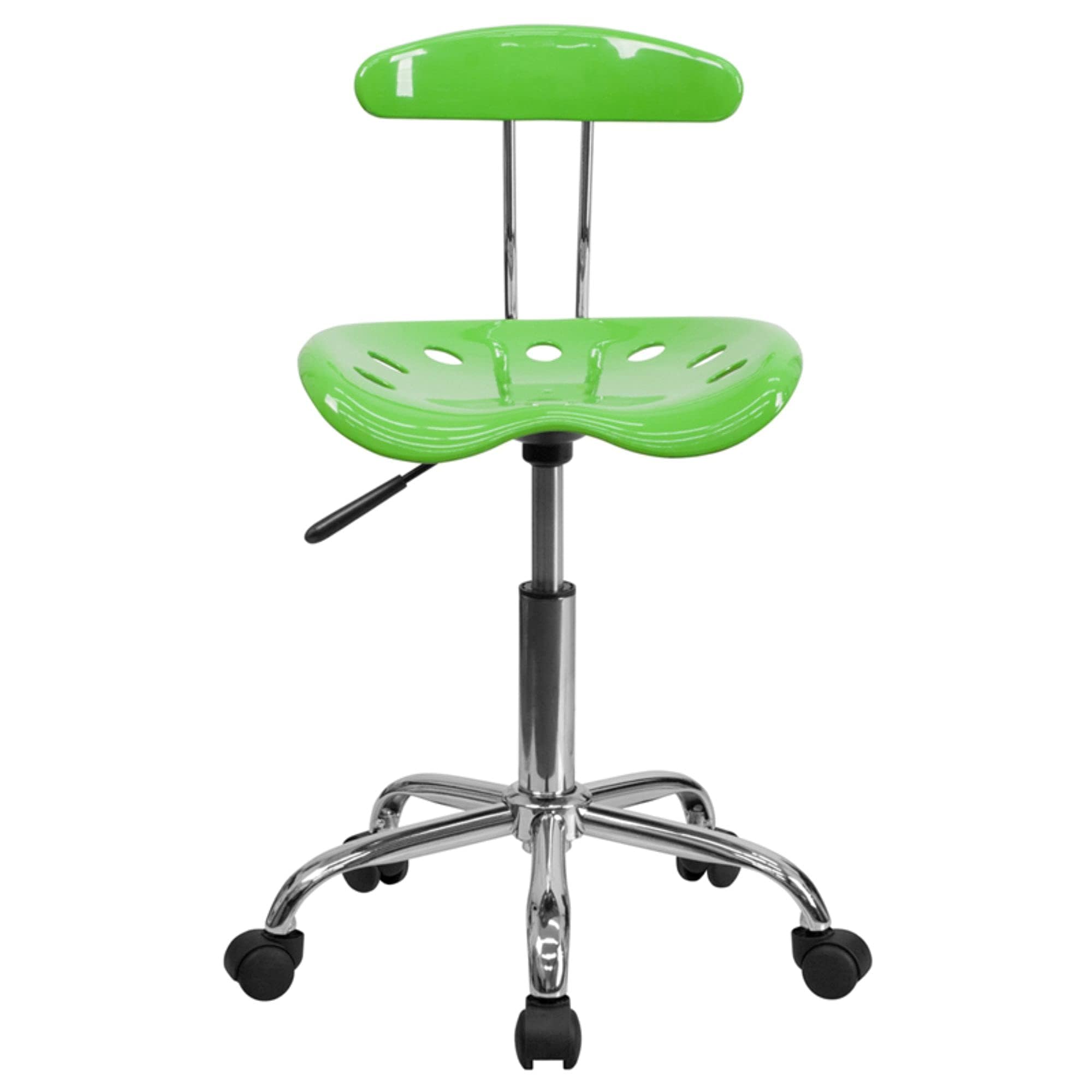 Flash Furniture Vibrant Apple Green and Chrome Swivel Task Office Chair with Tractor Seat