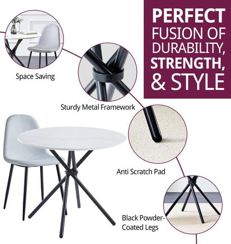 Hallowood Furniture Cullompton Small Space Dining Table and Chairs Set 2