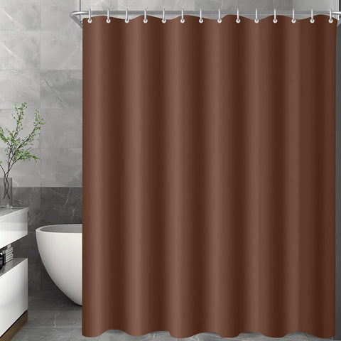 Lerores Shower Curtain, 120 x 160 cm, Brown, Weighted Hem, Anti-Mould Textile, Water-Repellent, Washable Polyester Fabric Bath Curtains for Bathroom