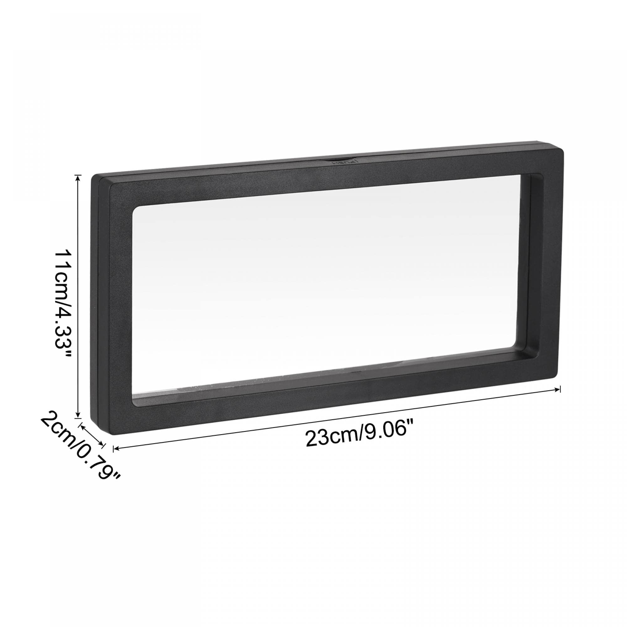 sourcing map Floating Thin Film Display Box with Base 23cm x 11cm x 2cm Black