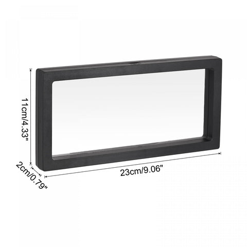 sourcing map Floating Thin Film Display Box with Base 23cm x 11cm x 2cm Black