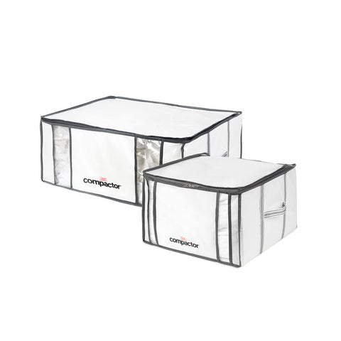 Compactor Set of 2 Space Saving Vacuum Storage Boxes, For Wardrobes, Bedrooms and Lofts, Clothes Organiser, Pillow, Bedding and Duvet Storage