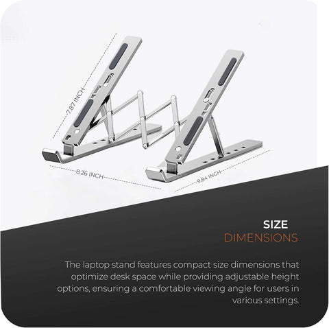 Roe Tenpo Adjustable Laptop Stand for Desk, 6-Angle Laptop Riser Portable Laptop Holder