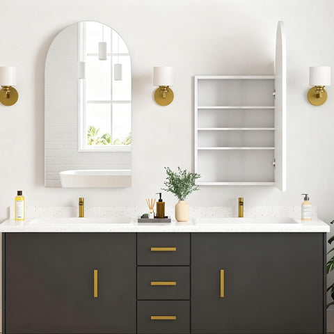 Ymahizax Arch Bathroom Mirror Cabinet