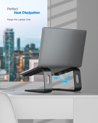 Nulaxy Ergonomic Laptop Stand for Desk, Aluminum Detachable Riser, Black