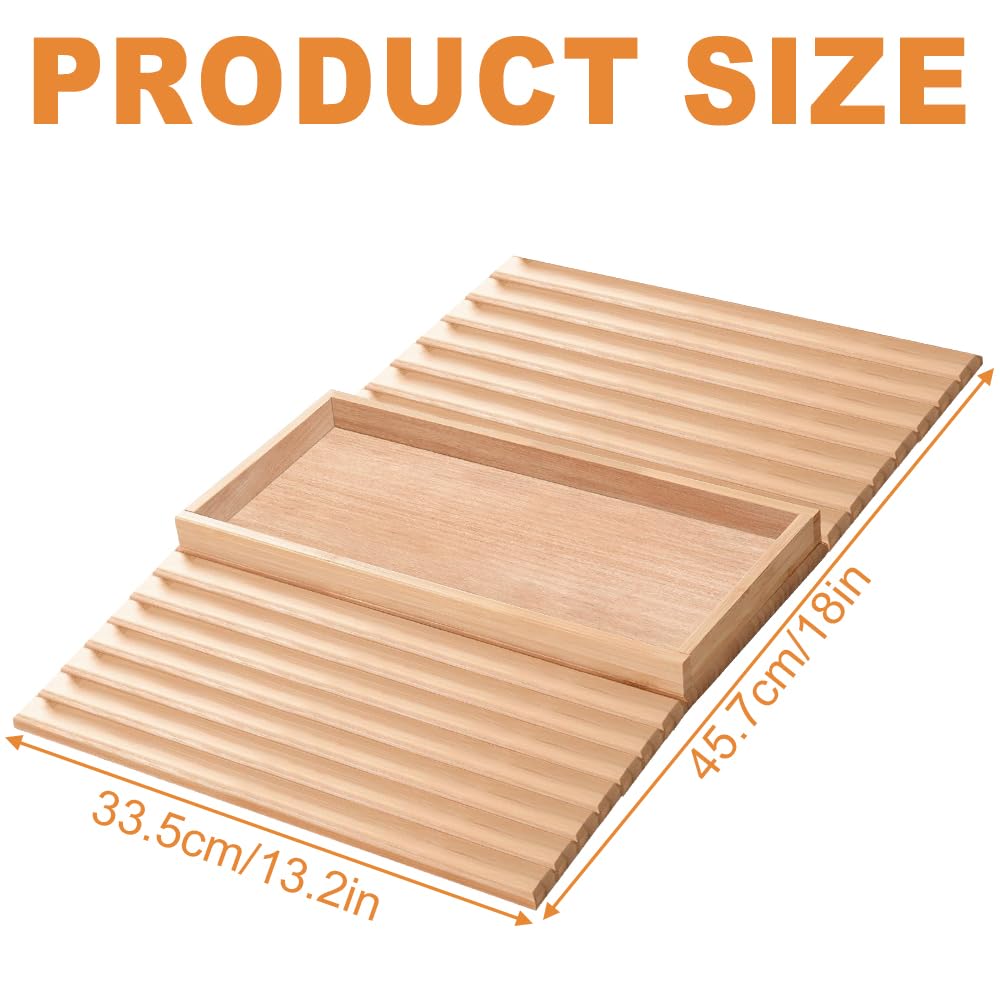 Lighterday Sofa Arm Tray,Foldable Bamboo Table Couch ArmchairTray,Anti-Slip Sofa Side Table Armchair Tray for Snacks Phone Drinks Cup