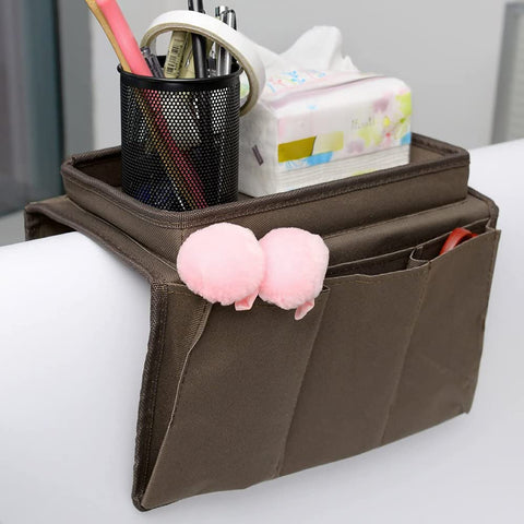 Cysocool Sofa Candy Organizer w/ Tray Sofa Armrest Organizer w/ Cup Holder Couch TV Remote Caddy Sofa Storage Bag Tablet Book Magazines DVD