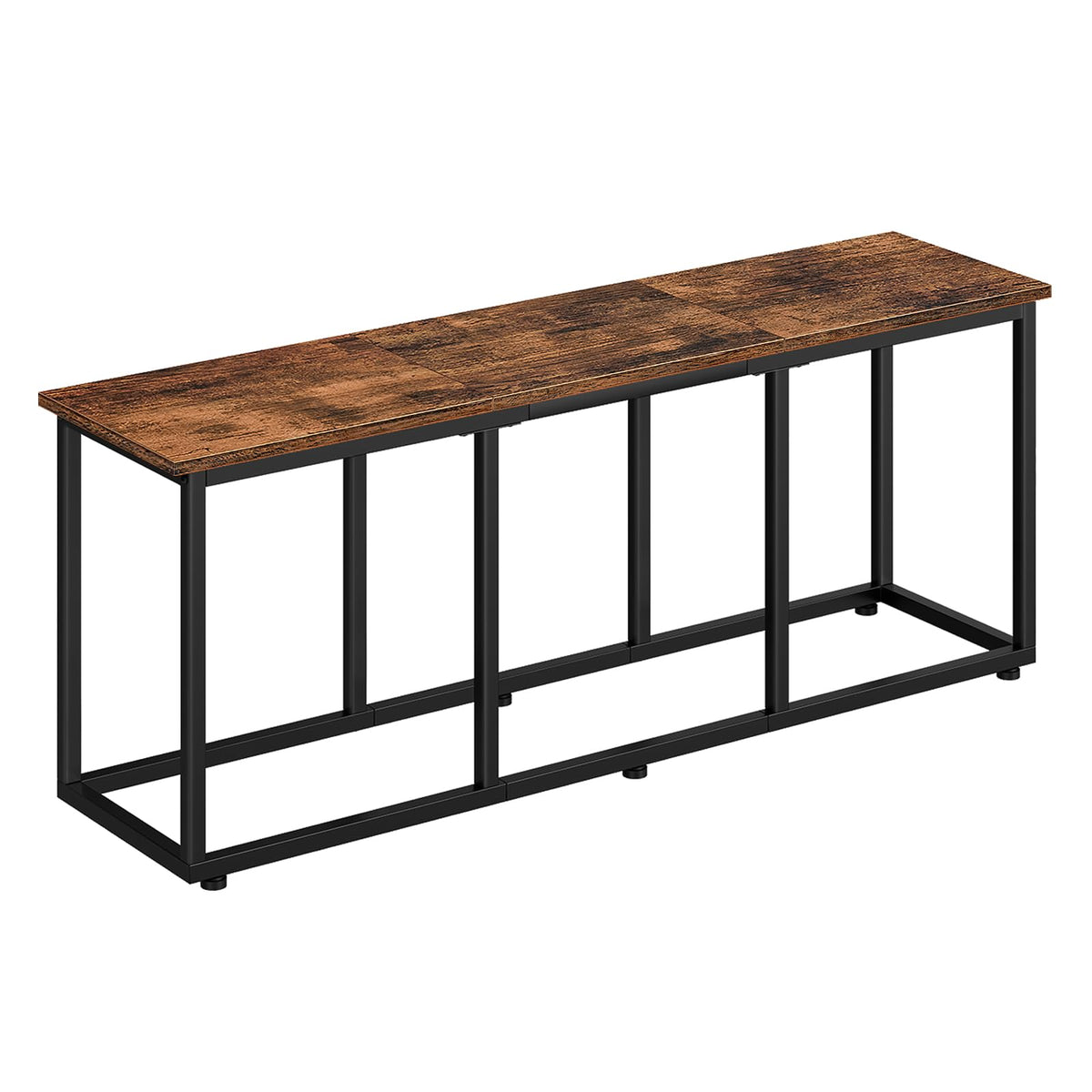 HOOBRO 120 cm Dining Bench, Industrial Indoor Kitchen Bench Seat, Easy Assembly, for Kitchen, Entryway, Bedroom, Rustic Brown and Black EBF45CD01