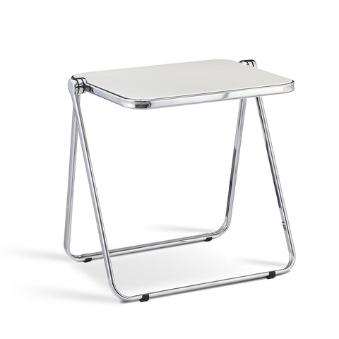 TAO ONE Acrylic Folding Table - Modern TV Tray Dinner Table - Small Folding Table Foldable Computer Desks Space-Saving with Chrome Frame No Assembly