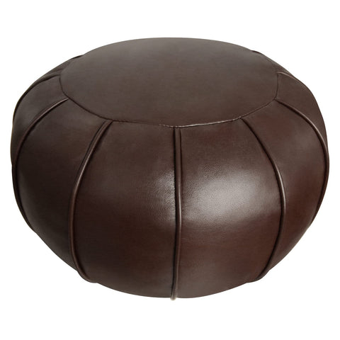 Louis Donné Premium Artisanal Leather Pouffe, Handmade Unstuffed Ottoman Pouf Cover, Footstool