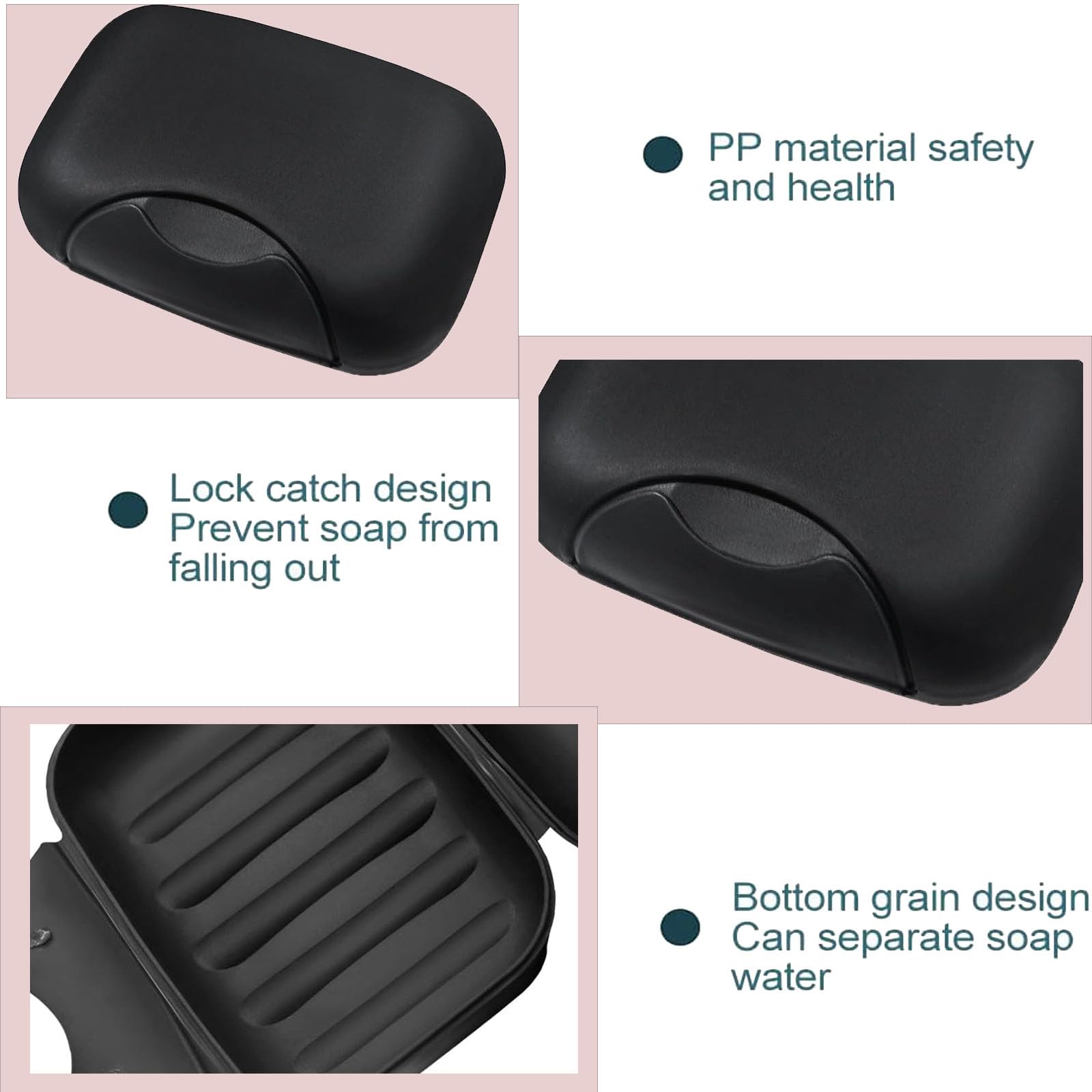 2Pcs Travel Soap Case Soap Bar Travel Dish with Lid Waterproof Leakproof Box Container Holder Closable Holder Portable Dish for Shower