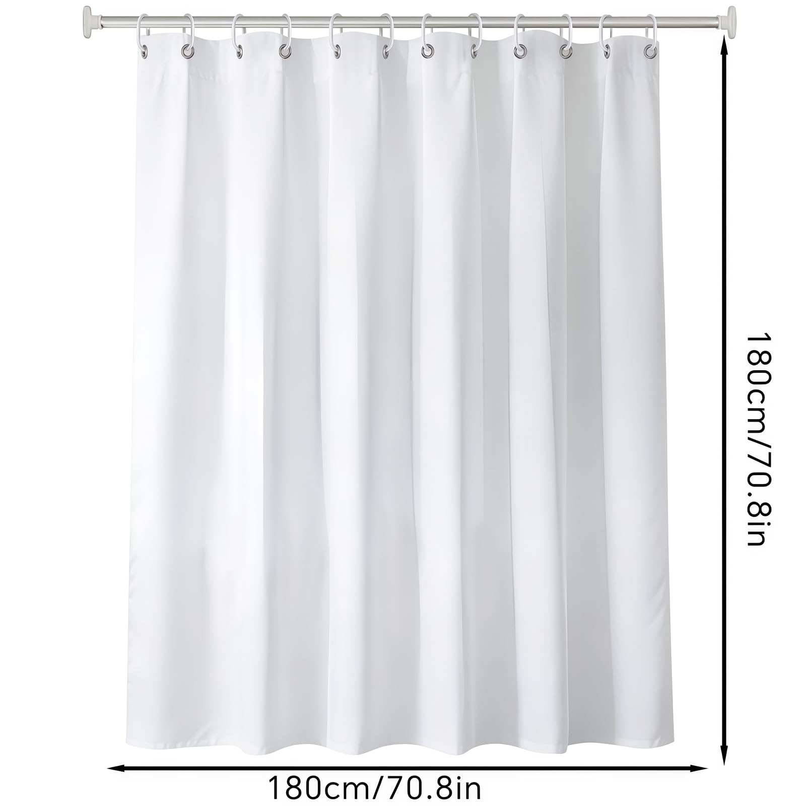 FAIRYGATE White Shower Curtain, 180 x 180 cm