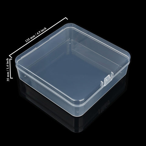 LJY 24 Pack Plastic Storage Boxes with Lids 12.5 x 12.5 x 3.5 cm, Clear