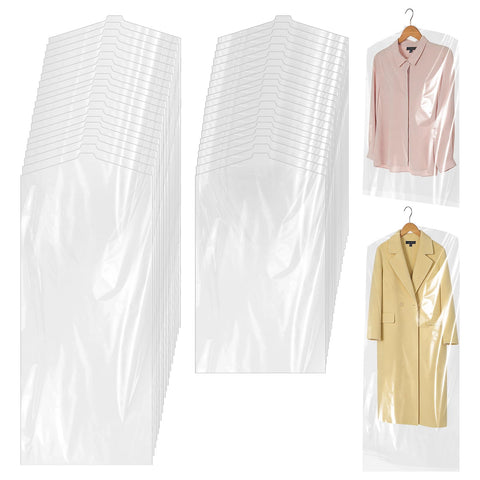Plastic Clothes Covers 40 Pack, 60 x 90 cm and 60 x 140 cm, Dust Proof