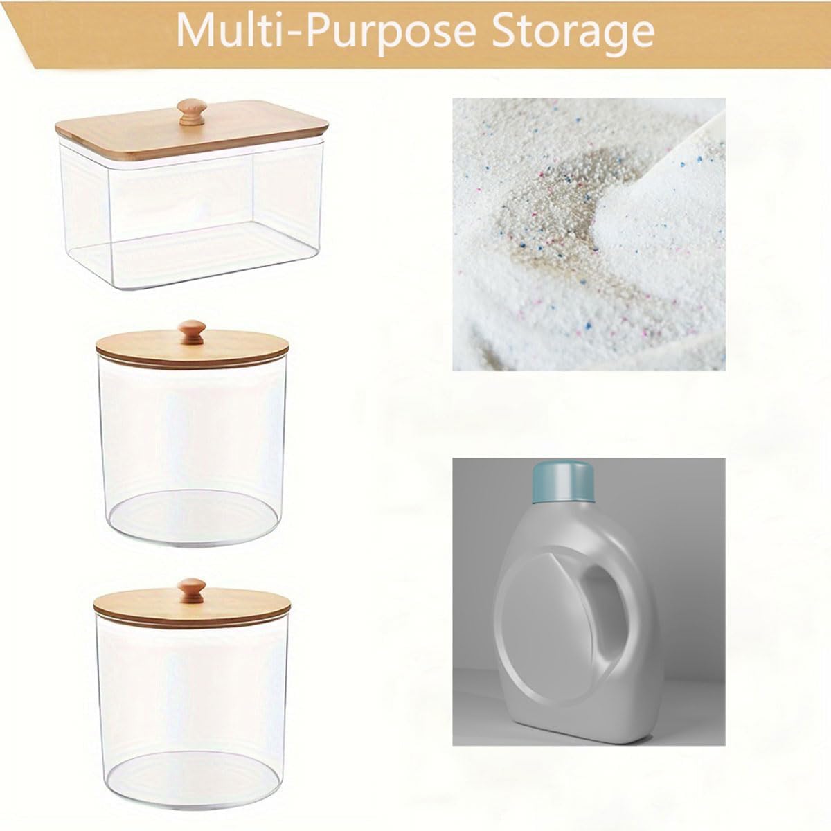 SVUPUE Laundry storage containers,Washing powder dispenser,3 Pack