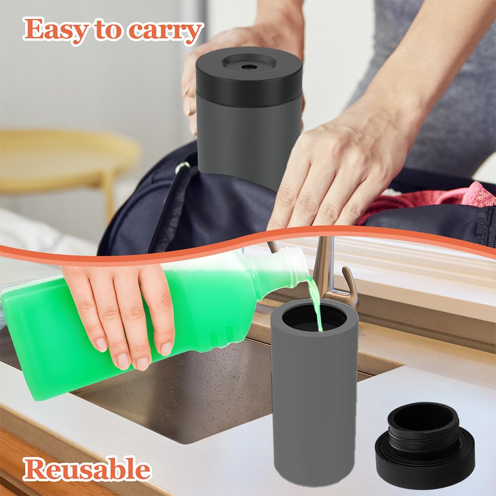 240ml Soap Squeezer, Non-Drip Dispenser for Washing Up Liquid Soap Dispenser Manual Pump, Squeezable Refillable(Grey)