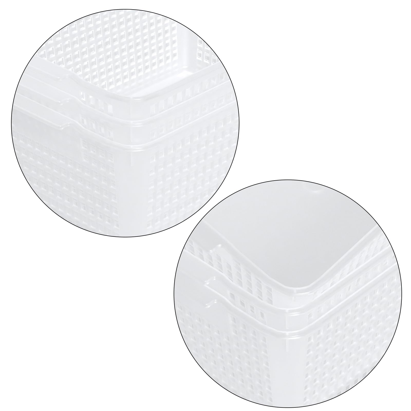 Qskely 3-Pack Large Plastic Storage Basket, Clear Kitchen Cupboard Baskets