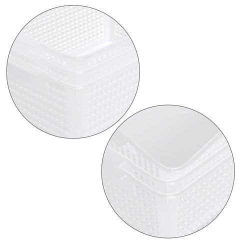 Qskely 3-Pack Large Plastic Storage Basket, Clear Kitchen Cupboard Baskets