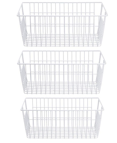 SANNO Freezer Wire Organizer Storage Basket Large Organizer Bins for Organizing Fridge Storage, Freezer, Office, Bathroom
