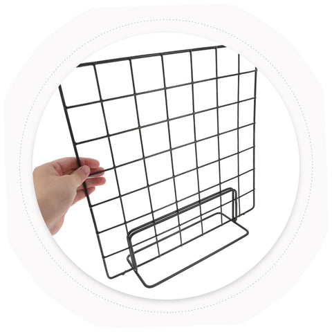 VALICLUD Multi-Functional Wire Grid Display Stand 13.78 Inch Metal Panel Rack for Tabletop Photo Display and Craft Shows 2-Pack Desktop Organizer for