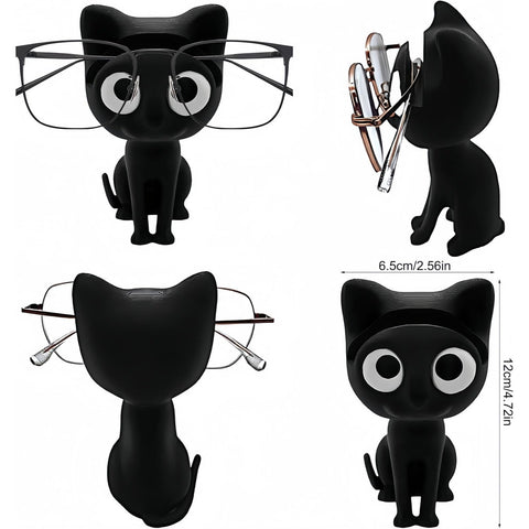 Cuikaan Cat Glasses Holder Stand,3D Printed Animal Glasses Stand for Desk & Living Room Decor,Cat G/lasses Holder,Eyeglasses & Sunglasses