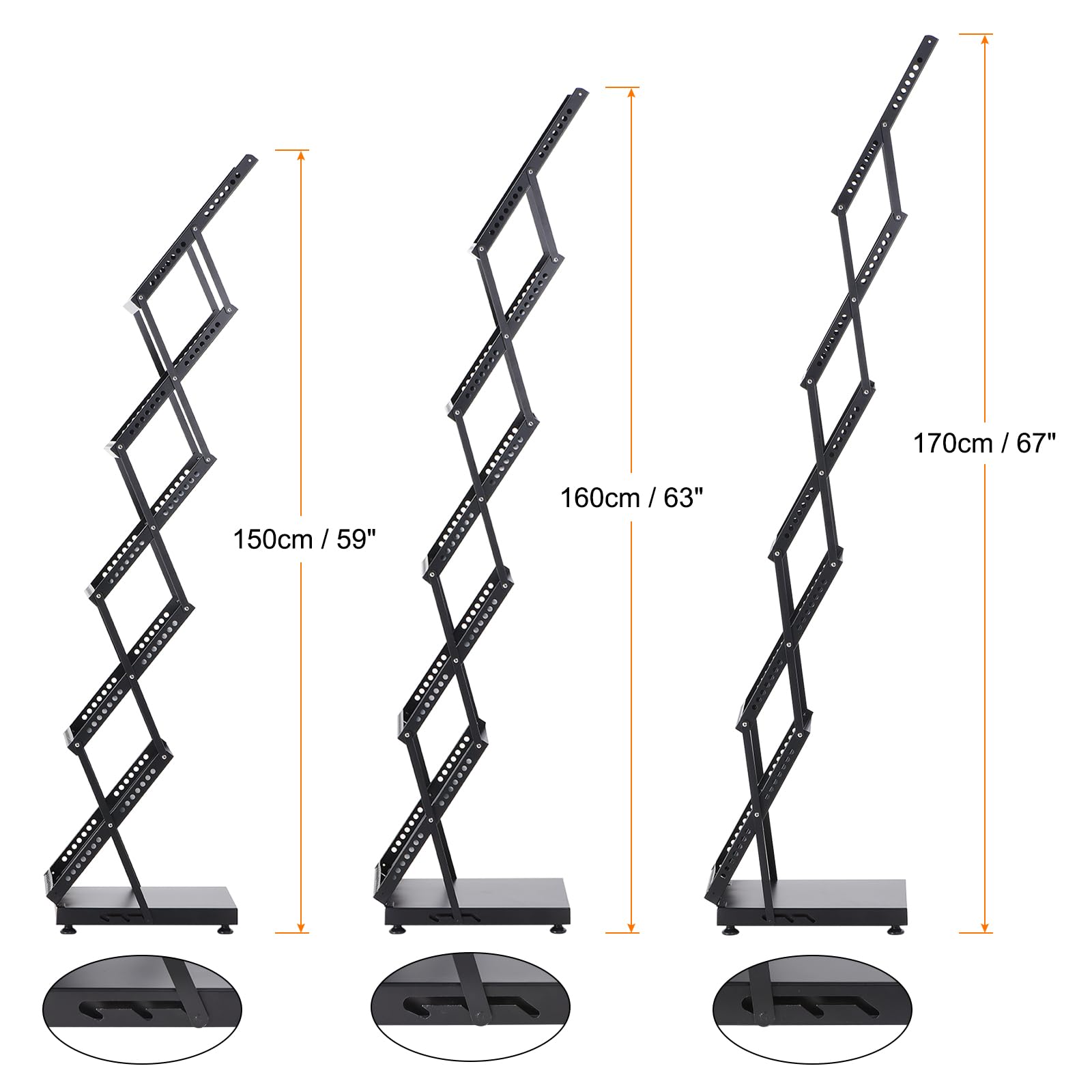 PATIKIL Foldable Magazine Display Racks Floor Standing 5 Layers Brochure Stand Catalog Literature Holder with Wheels for Hotel, Exhibition