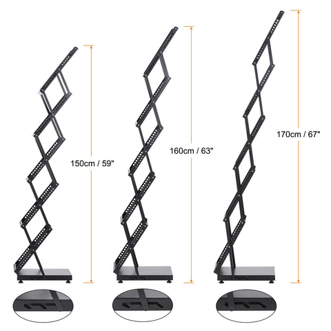 PATIKIL Foldable Magazine Display Racks Floor Standing 5 Layers Brochure Stand Catalog Literature Holder with Wheels for Hotel, Exhibition