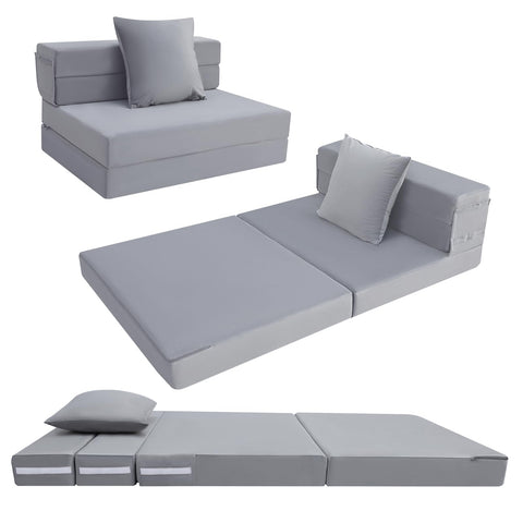 MeMoreCool Folding Floor Mattress Single, Fold Out Sofa Chair, Grey