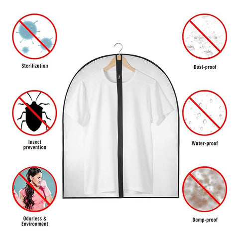 Garment Covers Dustproof Clothes Covers Moth Proof Coat Bag with Zip PEVA Translucent Dress Cover Waterproof Anti-mite Breathable Suit Protector