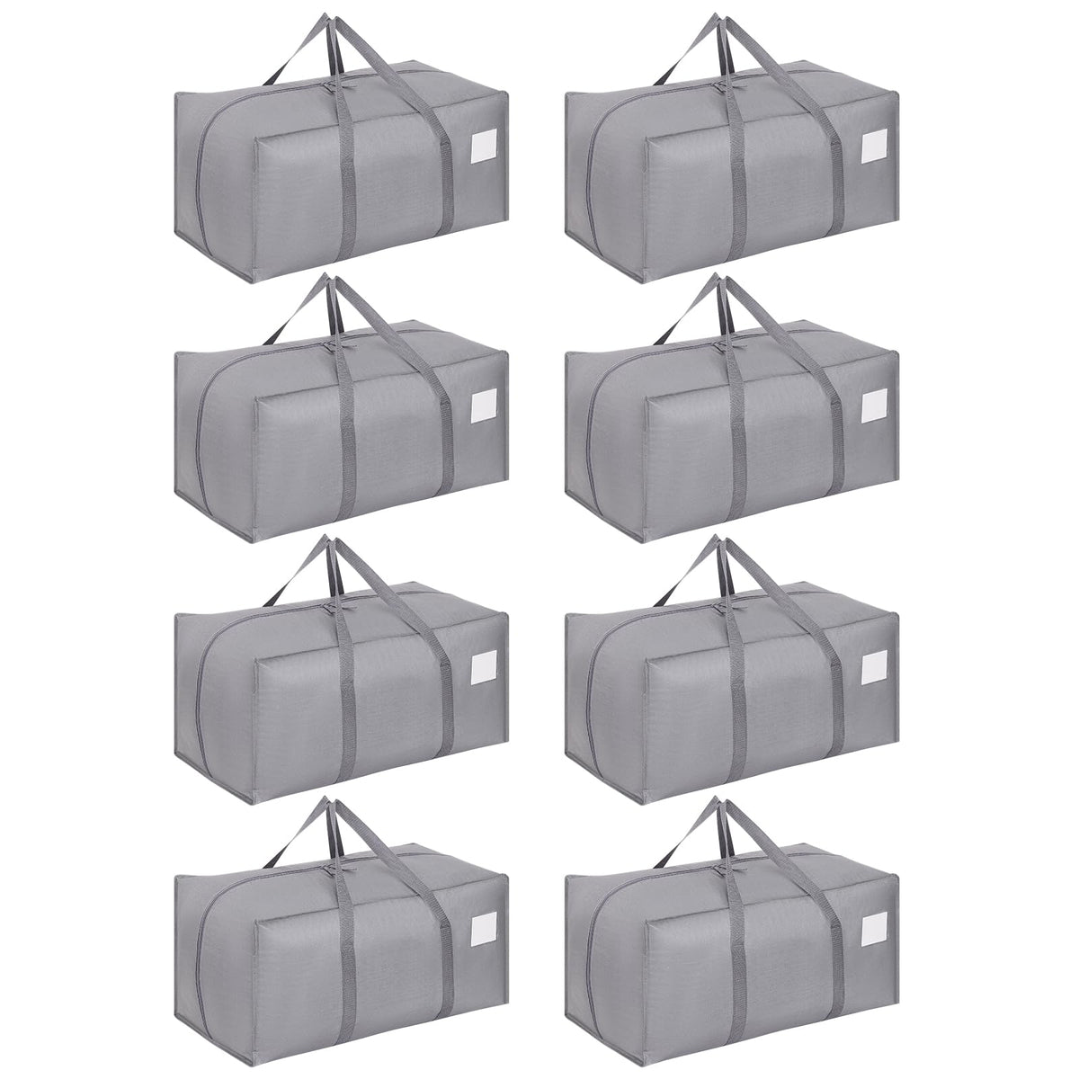 Dntorx 8 Pack 90L Moving Bags, Waterproof Storage Totes, Grey