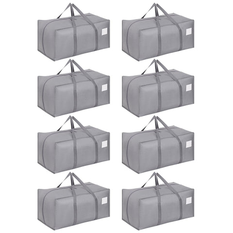 Dntorx 8 Pack 90L Moving Bags, Waterproof Storage Totes, Grey