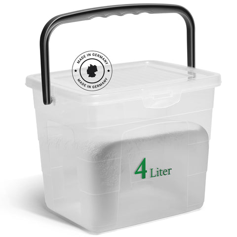 Novaliv Detergent Box with Lid 4 Litres I Transparent I 23.5 x 18 x 18.5 cm I Box Washing Powder Storage Box with Handle Detergent Storage Detergent