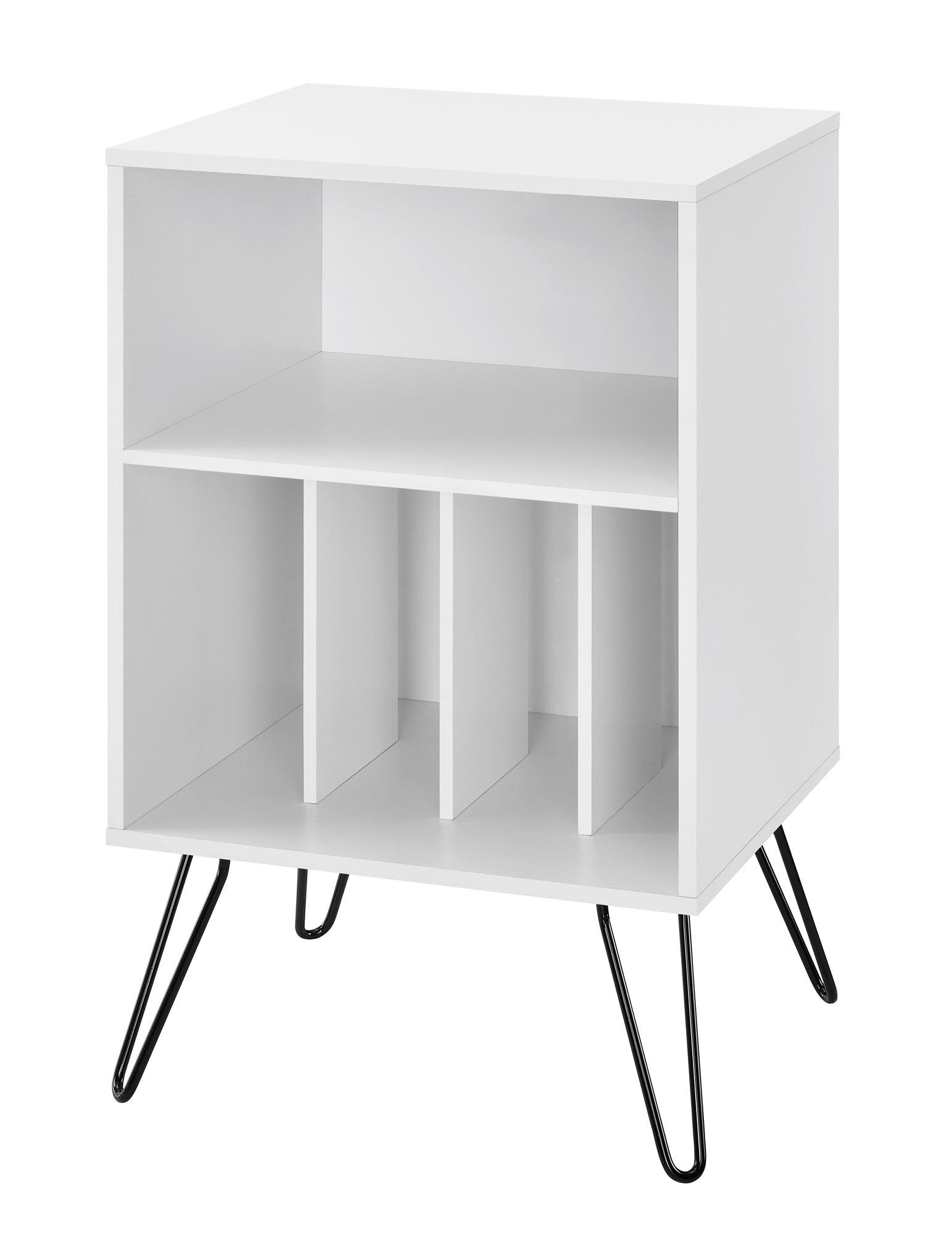Ameriwood Harmony Turntable Stand, Wood Look White, 86.61 cm (H) x 52.58 cm (W) x 45.72 cm (D)