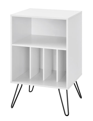 Ameriwood Harmony Turntable Stand, Wood Look White, 86.61 cm (H) x 52.58 cm (W) x 45.72 cm (D)