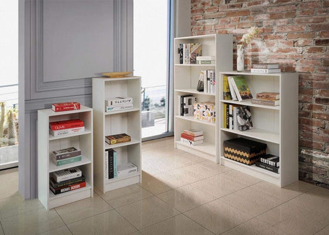 Timber Art Design UK 3 Tier Bookcase Medium Narrow Tall Shelf Rack Contemporary Organizer Display Shelving Unit for Modern Living Room, Office Space