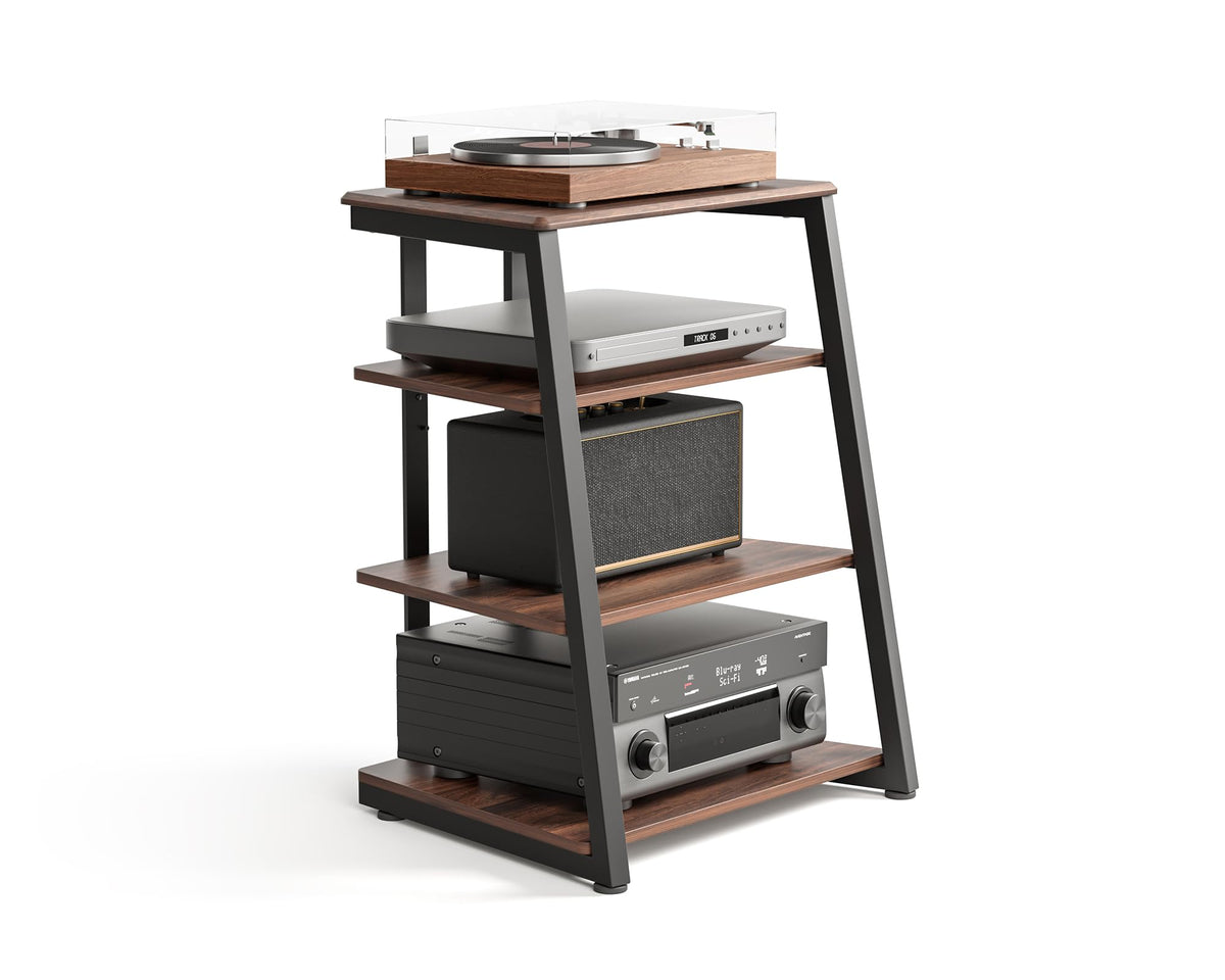 FITUEYES HIFI Stand Record Player Stand, Load Capacity 50KG, Walnut