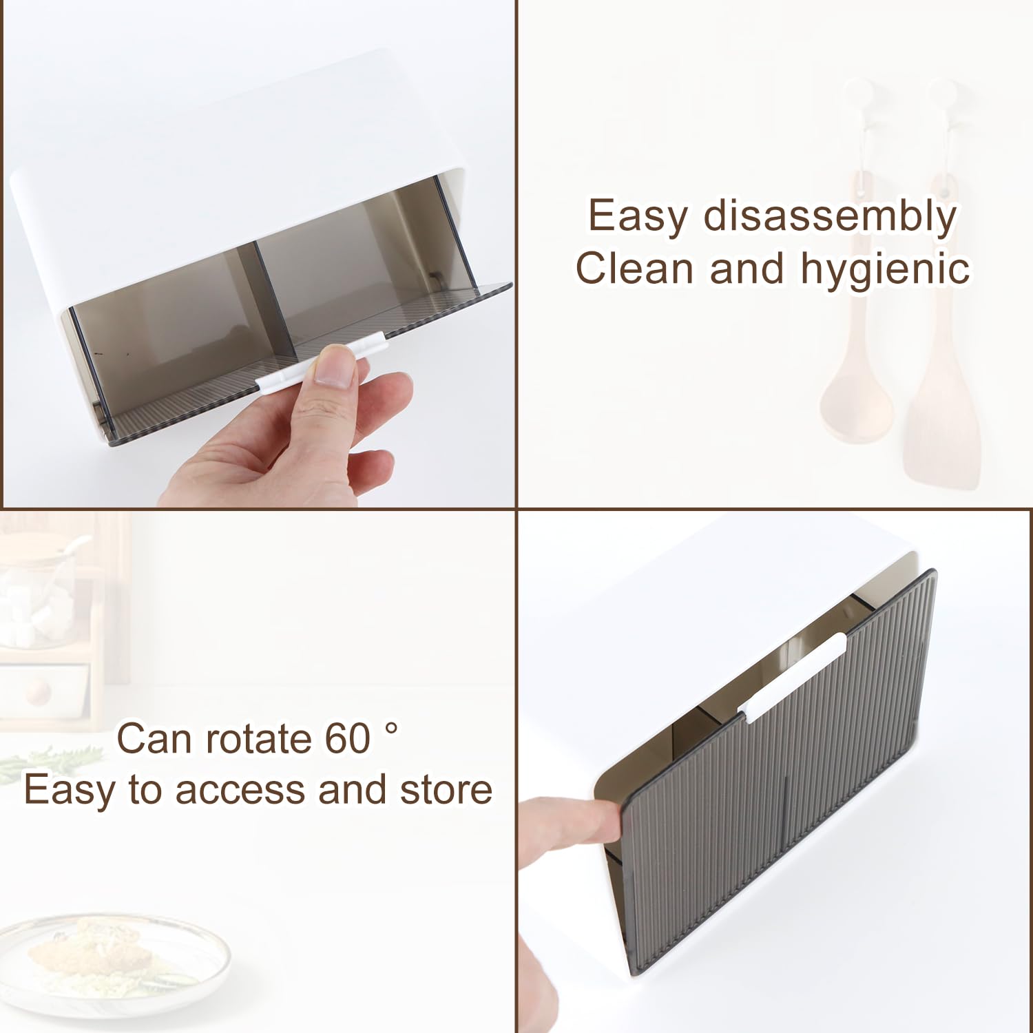 Cotton Pad Dispenser Cotton Buds Container, Wall Mounted Cotton Pads Storage, Dressing Table Accessories with 2 Compartments