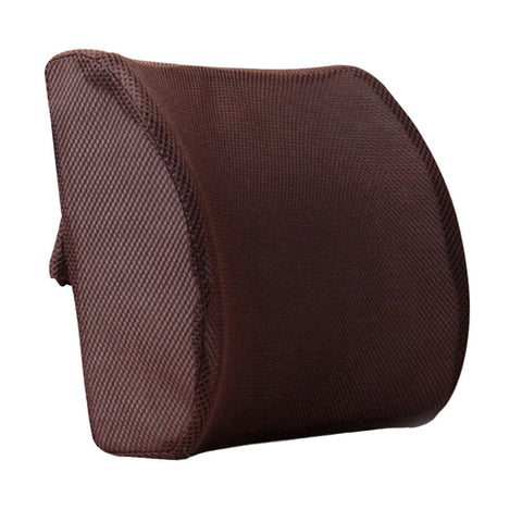 HomDSim Memory Foam Lumbar Cushion Lower Back Support Pillow Posture Correcting Car Seat Home Office Chair (Brown)