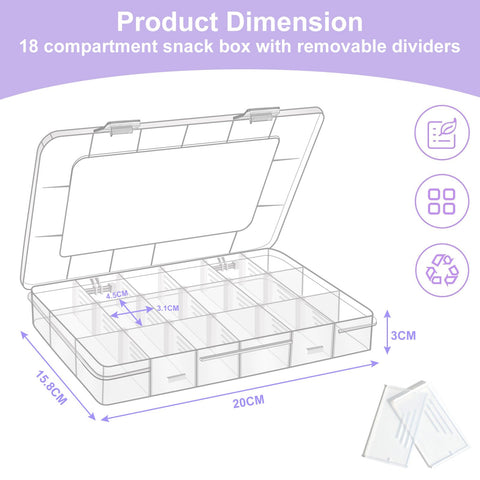 Surflyee 2PCS Snack Box with Compartments, Travel Snack Box for Plane