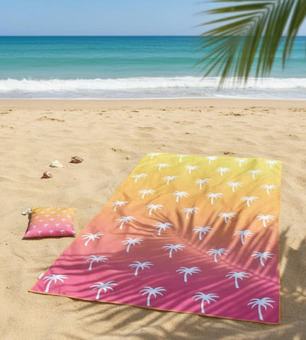 RB INTERNATIONAL Beach Towel with Bag XL 180x90cm 100% Recycled Microfibre Towels for Adults, Quick Dry, Sand Free, Lightweight