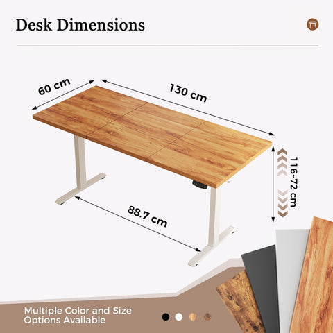 Klicelor Electric Standing Desk, 2 Memory Buttons for stand & sit, 130x60