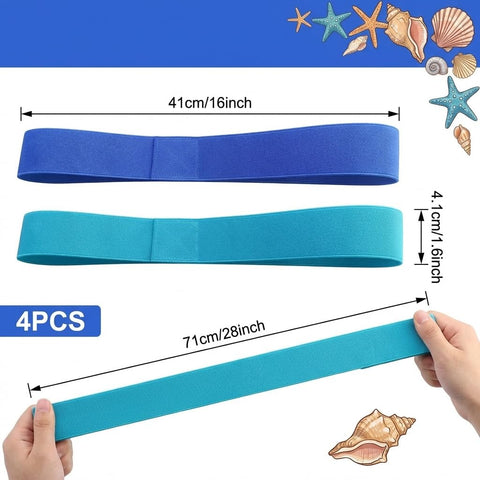 4 Pack Beach Towel Bands for Sun Loungers, Elastic Towel Holders for Beach Chairs, Windproof Sunbed Straps for Cruise, Poolside, Vacation Accessories