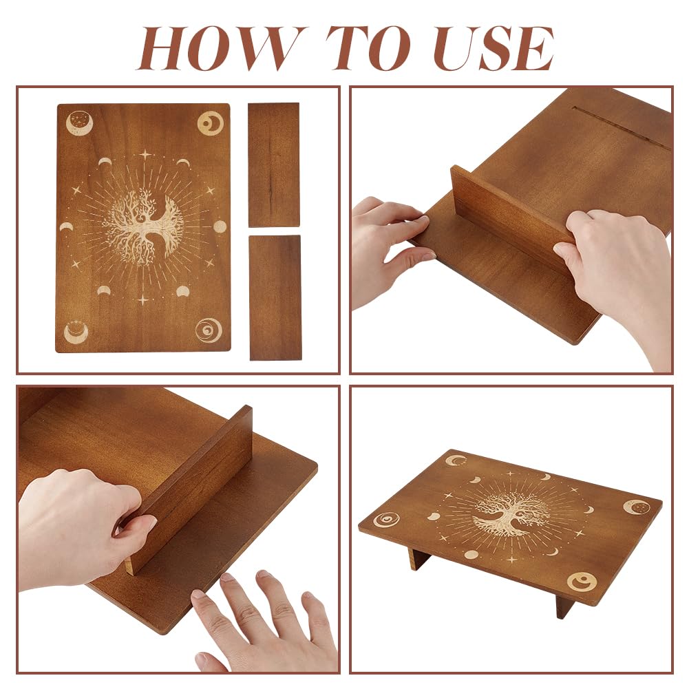 PandaHall Altar Table, Small Wooden Meditation Table Witchcraft Supplies