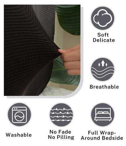 FANSU Headboard Cover for Single Double King Size Bed, Polar fleece Dustproof Headboard Wrap