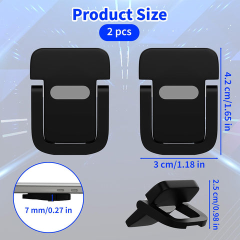 Notoke 2 Pcs Portable Keyboard Riser, Black Self Adhesive Invisible Laptop Stand, Mini Foldable Feet with Anti-slip Silicone