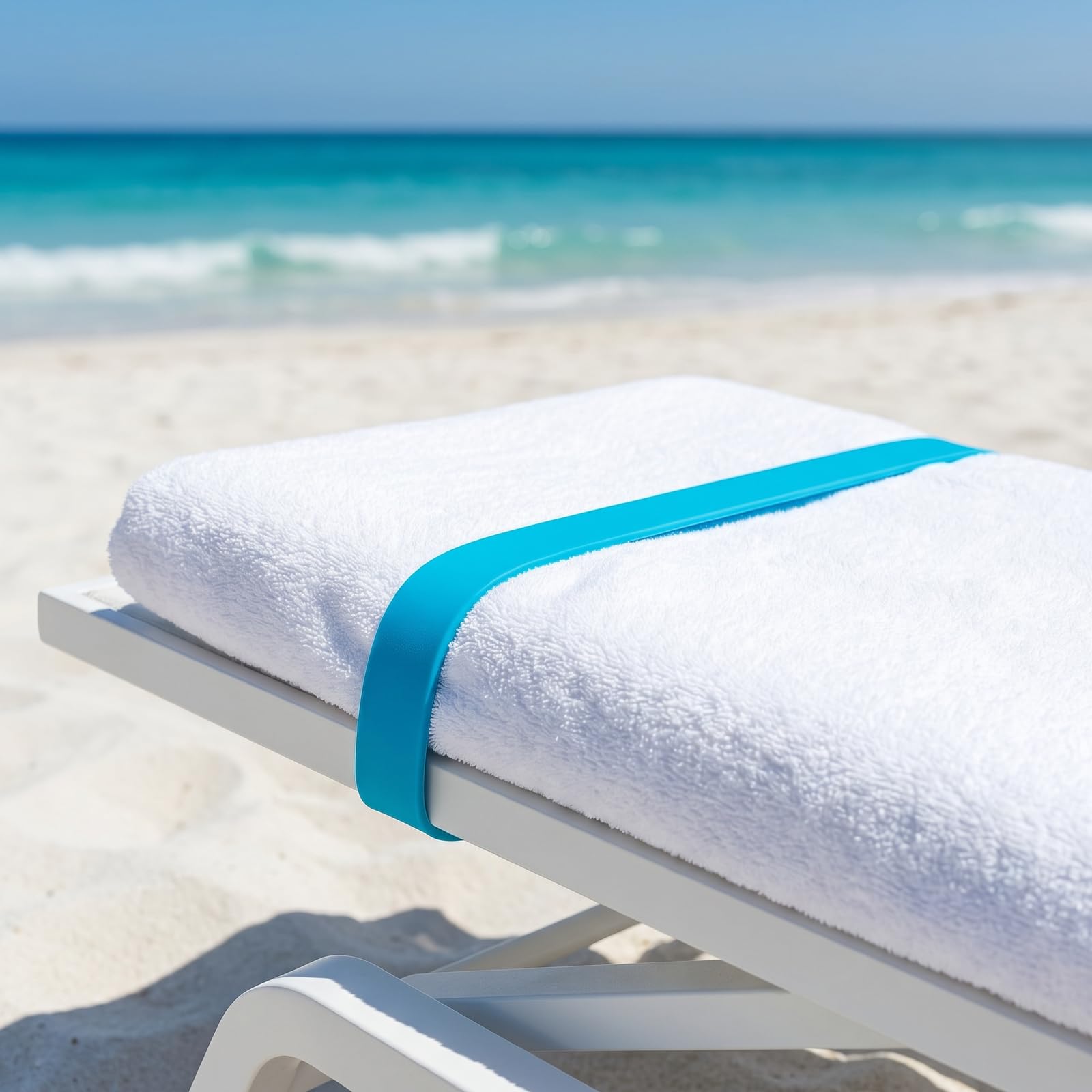 Elastic Beach Towel Bands for Sun Loungers, Windproof Towel Clips Alternative, Portable Sunbed Towel Straps Holder for Pool