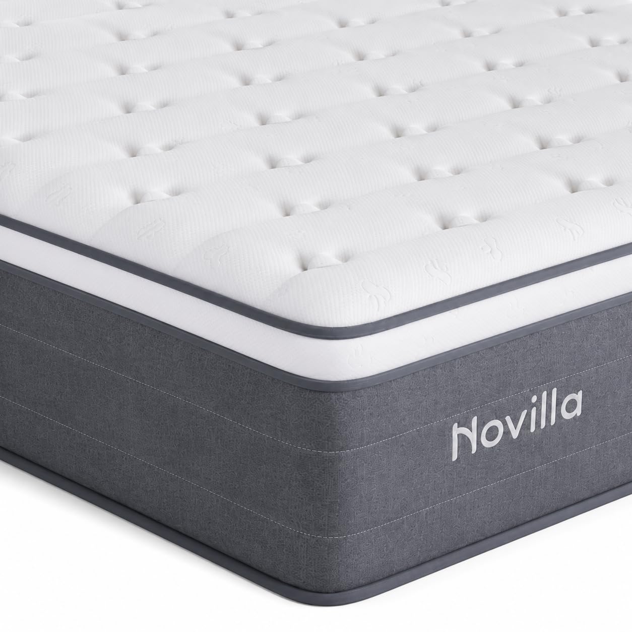 Novilla Single Mattress 3FT –27CM Medium Firm Memory Foam Hybrid Mattress with 7-Zone Pocket Sprung Support, Motion Isolation, Back Relief
